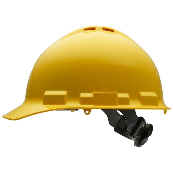 Safety Helmet - Standard Brim, Vented, Class C, 4 Pt, Yellow